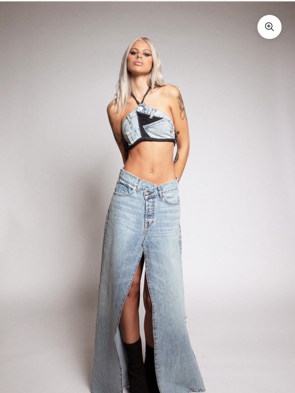 Revice denim maxi skirt